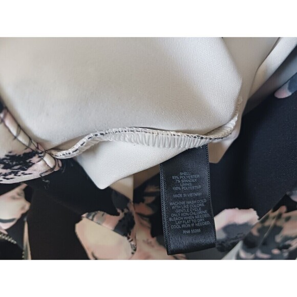 Express Moto Floral Jacket Asymmetrical Zip Up Cropped Fit Black Pink M - Picture 6 of 7